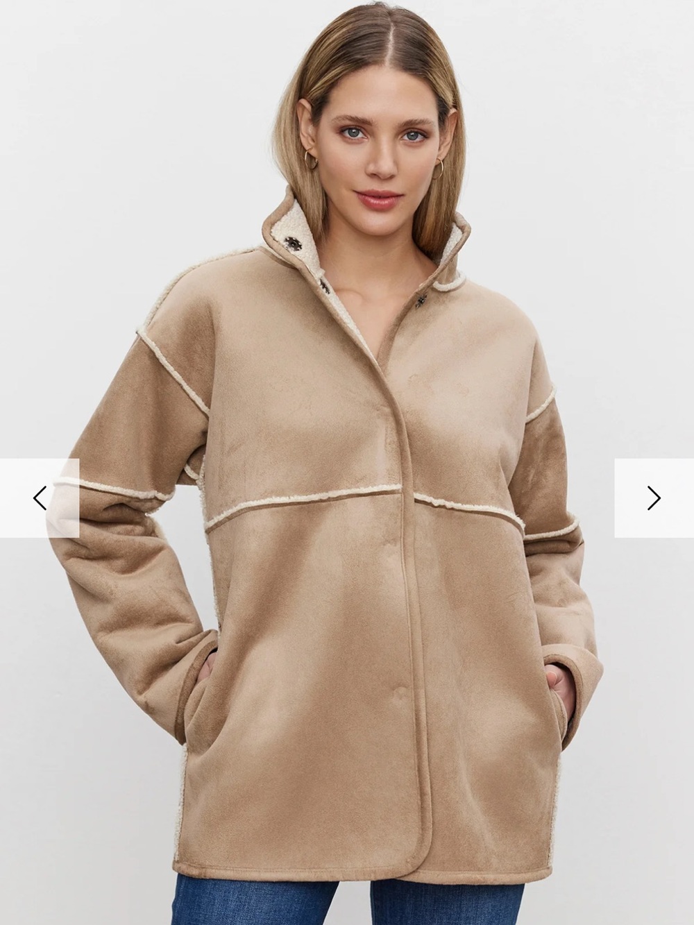 Velvet Albany Reversible Faux Shearling Jacket Brown (M)